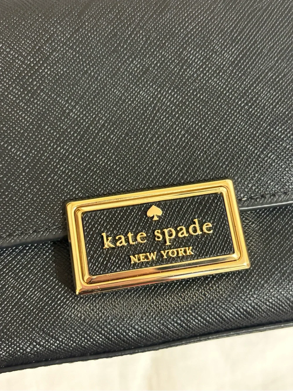 kate spade Black Saffiano Crossbody with Gold Hardware